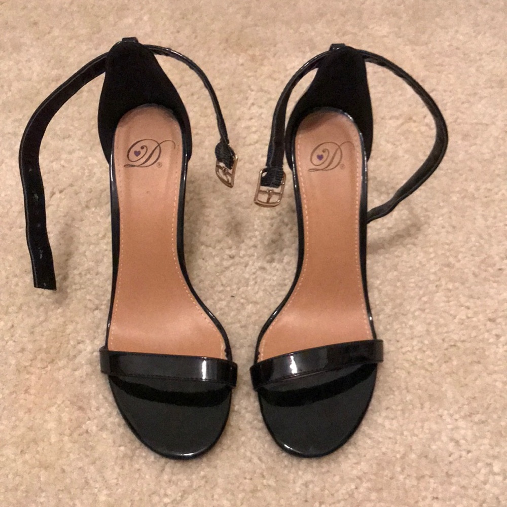 Black patent stilettos